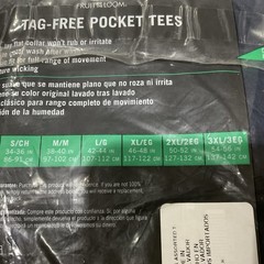 Fruit Of The Loom 6-Tag Free Pocket Tees T-shirts Assorted Colors Small NEW￼￼