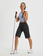 Women’s Bermuda Shorts 12″ Long Knee Length Running Athletic High Waist Zippe…