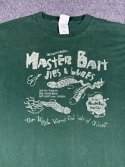 Master Bait And Tackle Shirt Mens L Green Funny Fishing Outdoor
