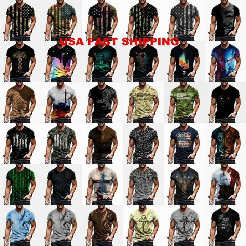 T Shirt Men Camiseta T-Shirt Graphic Fashion Short Sleeve Novelty Casual 3XL Tee