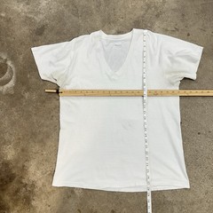 Vintage BVD White V Neck T Shirt Basic Blank Undershirt XL Well Worn Grungy (#3)