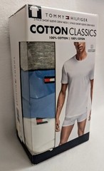 Tommy Hilfiger Men’s Classic Crew Neck Tee T-Shirts 3-Pack MED Blue Gray White M
