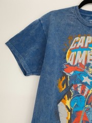Captain America Graphic T Shirt Acid Wash Marvel Streetwear First Avenger Medium