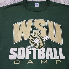 Vintage Single Stitch WSU Softball Camp Graphic Tshirt Size Large