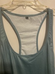 Men’ Tank Top Racerback Bodybuilding Fitness Unbranded Size XL Blue Silky NWOT