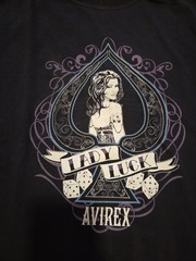 Avirex Lady Luck Graphic Tee, Faded, Thrashed, Men’s Size Medium