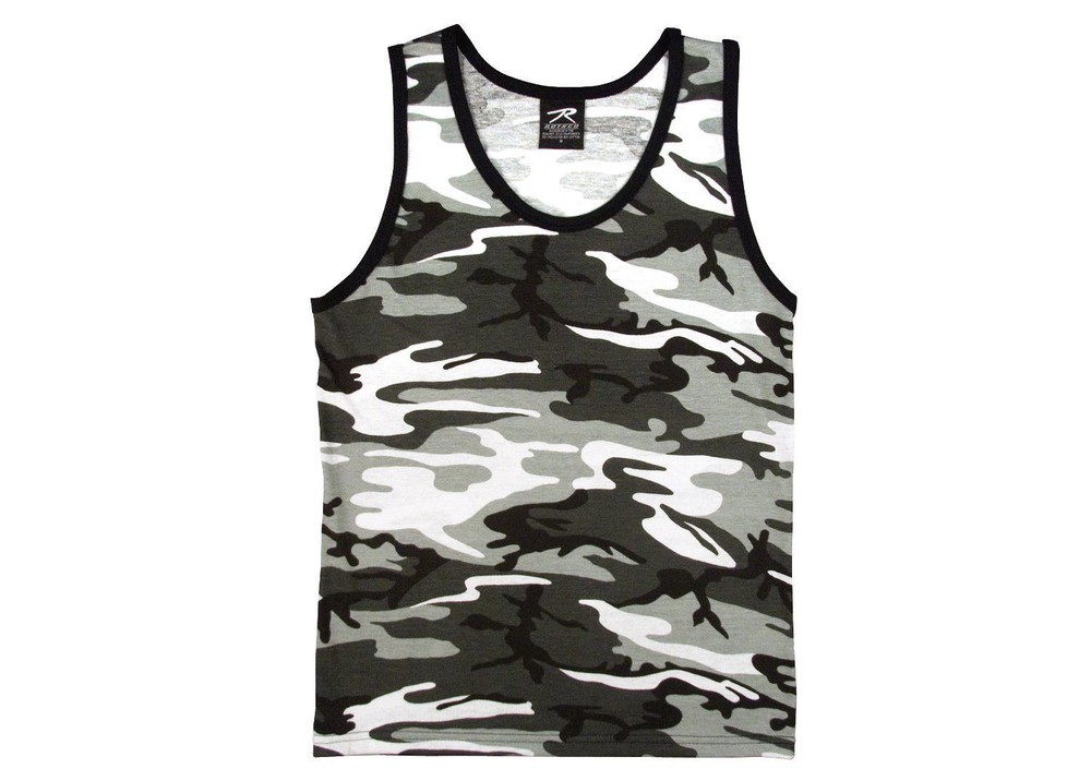 URBAN CAMO WHITE CAMO GRAY BLACK WHITE ROTHCO MENS ADULT TANK TOPS ARMY S To 2X