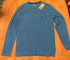 NWT Southern Proper Mens Malibu Blue Lightweight Tee with Boating Scene, M