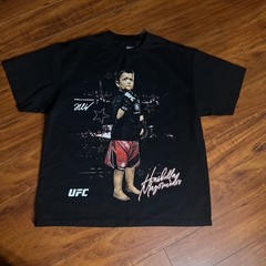UFC Hasbulla Magomedov vs Everybody MMA 100% Cotton Black T-Shirt Adult L EUC