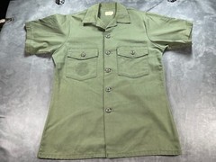 OD Green Button Up 15.5 x 31 US ARMY Vietnam Era 8405-00-015-0005 Shirt No Patch