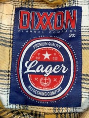 DIXXON Lager Flannel Men 2XL XXL Brown Plaid Pleated Button Up Biker Brew