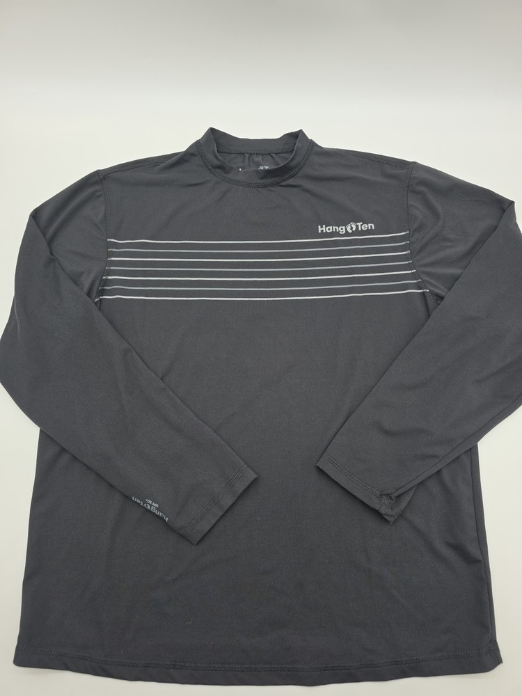 Hang Ten Longsleeve UPF50+ Shirt Men Small Black Spell-out.#39850