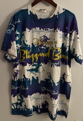Vintage Walt Disney Blizzard Beach Skiing T-Shirt XL Authentic All Over Print