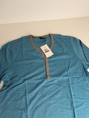 Oakley Shirt Men XXL Henley Stripe Sandy Side Up Work Party Train Gym Core Ne