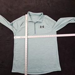 Under Armour Loose Green Long Sleeve 1/4 Zip Collared Performance T-Shirt Mens L