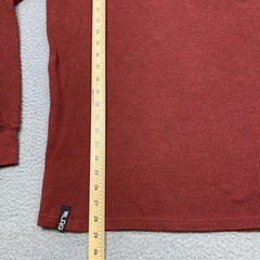 LRG Pullover Hoodie Mens XL Red Waffle Knit Long Sleeve Henley Casual Skate