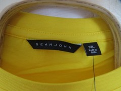 Vintage Sean John Shirt Mens 3XL Yellow City Logo Graphic Tee Short Sleeve y2k