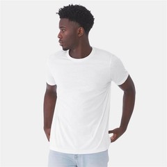 5 Pack Mens White T Shirts Short Sleeve Crew Neck Tees Soft Polycotton Tops 3XL