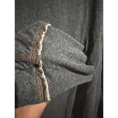 Carbon 2 Cobalt Mens XL Henley Shirt Gray Long Sleeve Raw Edge Cotton RN 129641