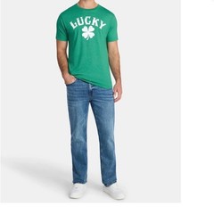 Way to Celebrate Mens St Patricks Day Lucky Shamrock Green Graphic T-Shirt NWT L