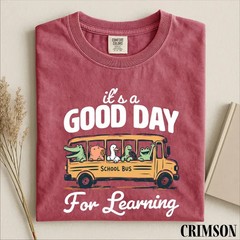Good Day For Learning Shirt Kindergarten Preschool Teacher School Bus Tee
