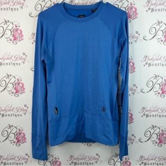 Volcom Performance Dry long sleeve stretchy shirt black logo Blue Top