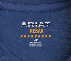 Ariat Rebar Men’s T-Shirt Cotton Strong, Raglan Short Sleeve, Basic Pocket Tee