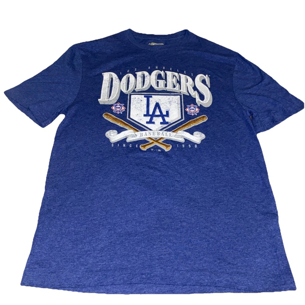 Fanatics Los Angeles Dodgers LA Blue Gray T Shirt Short Sleeve Mens Medium