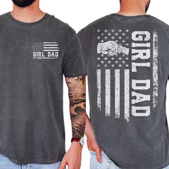 Girl Dad Cool Dads Club Patriotic American Flag Father’s Day T-Shirt