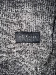Ted Baker London L/S Rib Crew Loungewear Tee Shirt Mens L Grey Heather NWT