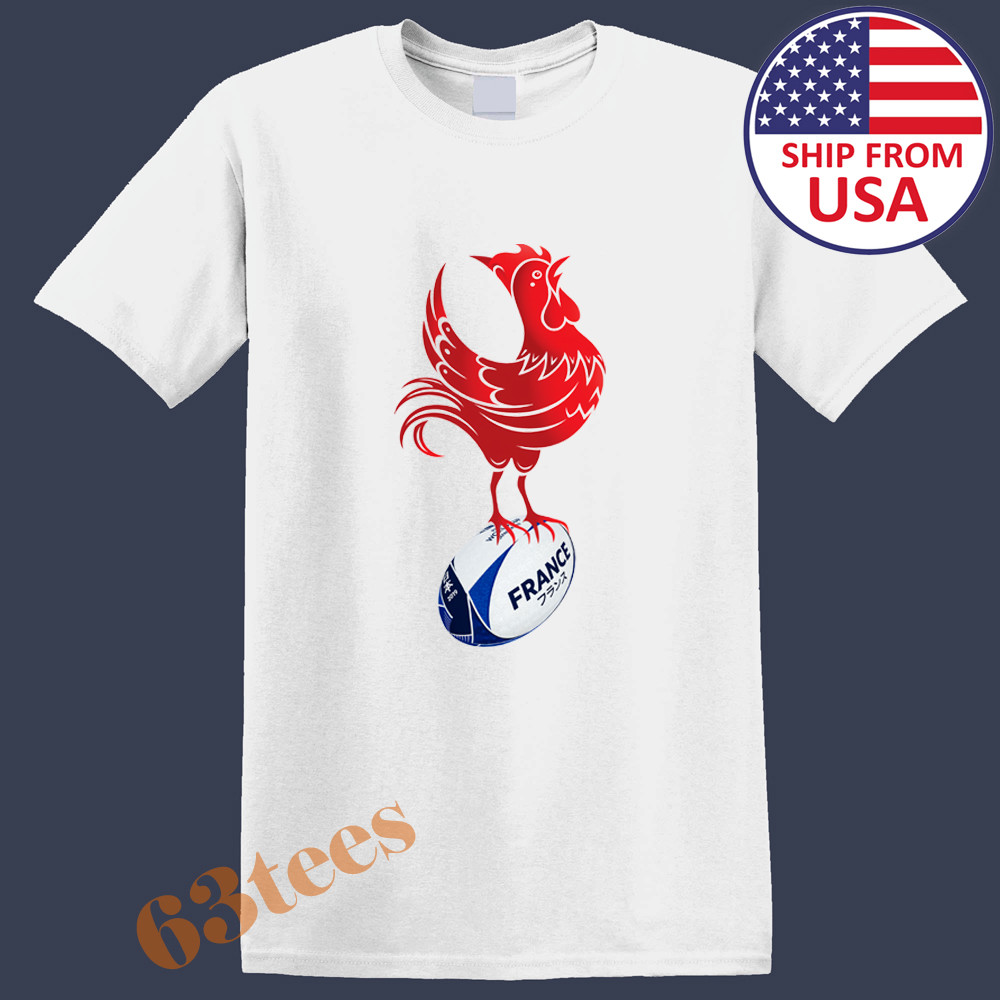 Rugby France Team Men’s White Size S to 5XL