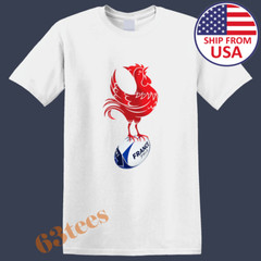 Rugby France Team Men’s White Size S to 5XL