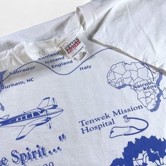 Vtg 90s The Spirit Africa Collage T-Shirt Tenwek Mission Hospital Durham Kenya L