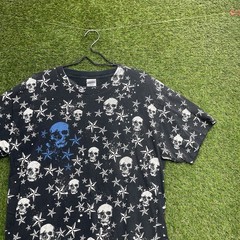 y2k Shirt Kids Large Mens Medium Cyber Grunge Star Skulls AOP All Over Print