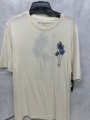 NWT Travis Mathew Salt Spray T-Shirt Mens XL Beige Palm Trees Short Sleeve