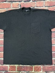 Vintage 90s BVD Blank Black Pocket T Shirt USA Single Stitch XXL Plain Tee