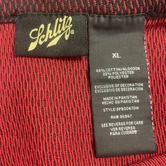 Schlitz Mens XL PolyCotton Schlitz Beer Long Sleeve Crew Neck Tee Shirt