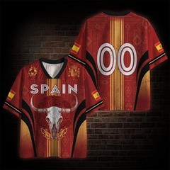 Spain Inspired Football T-Shirts 2026 Bull Polyester Breathable Quick Dry