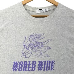 Topman Heather Grey Cherub Graphic Tee Purple Angel Print Grunge Streetwear M