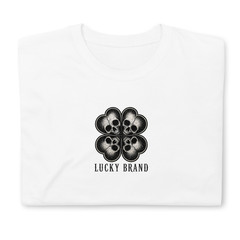 Lucky Brand No Luck Given Graphic Tee Dark Gothic Rabbit Streetwear Shirt