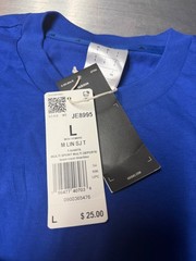 Adidas Mens Linear T-Shirt Team Royal Blue Cotton Graphic Logo Tee Size L NWT