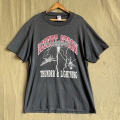 Vintage 1980s Desert Storm T-Shirt Single Stitch Distressed Gray Sz XL
