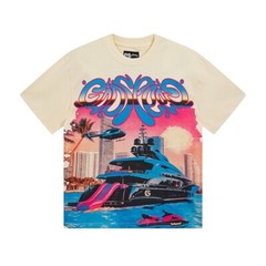 NEW Godspeed Sunset Beach Yacht print Tee Mens Short sleeved T-shirt