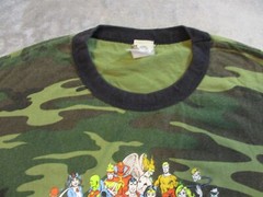 Vintage DC Comics Justice League Shirt Mens XL Green Camo Super Hero TV Movie