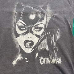 Catwoman Graphic Tee Mens XL Charcoal Gray Washed DC Comics Superhero Shirt