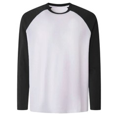 Mens Long Sleeve Baseball T-Shirt Raglan Sleeve Casual Adults Tee Contrast Tops