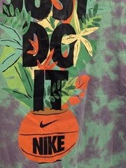 Nike Max90 Just Do It Basketball Shirt Small Green Purple Tie-Dye Hawaiian Theme