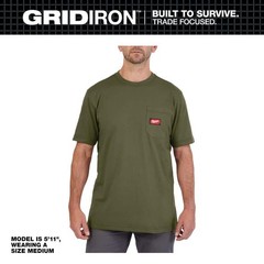 Milwaukee Men’s Medium Green GRIDIRON Cotton/Polyester Short-Sleeve T-Shirt