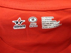 Alleson Athletic Red Adult Medium Workout Shirt Shortsleeve