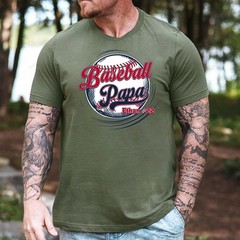Personalized Baseball Papa Shirt Custom Player Name Number Grandpa Gift Tee